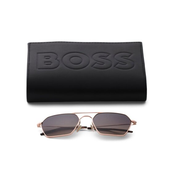 HUGO BOSS Rose Gold 54mm Square Sunglasses